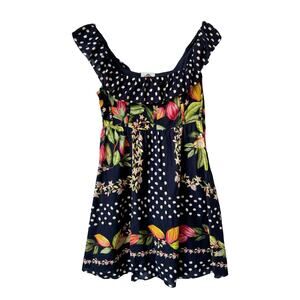 FARM Rio Cocoa Paradise Black Floral Mini Dress Sz XS